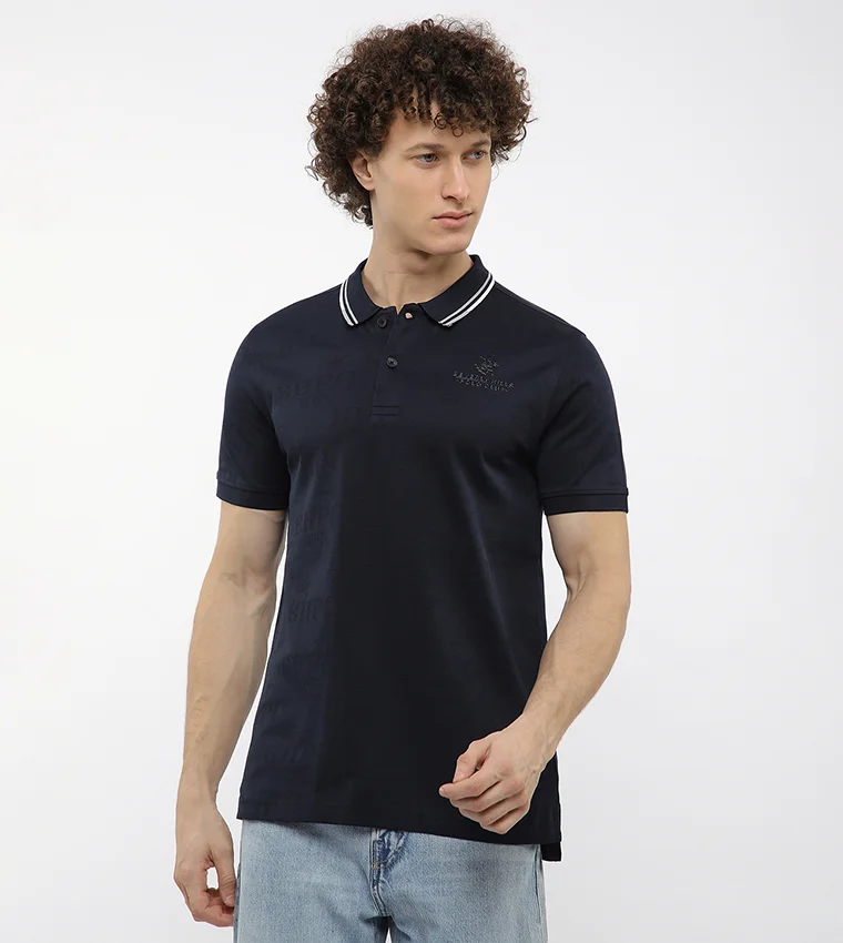 Beverly Hills Polo Club BHPC self jacquard polo